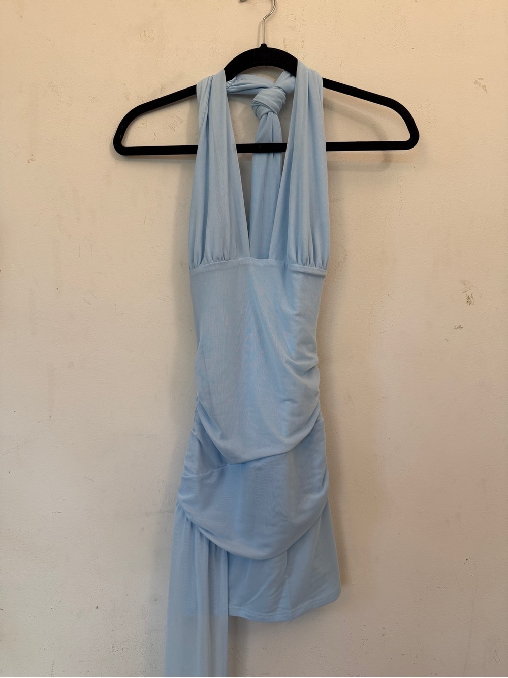 NWT Peppermayo Dinah Baby Blue Halter Mesh Mini Dress XS